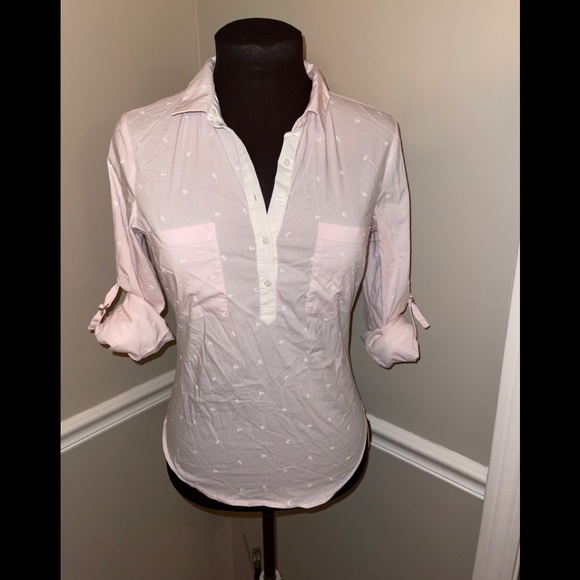 Zara Tops - Zara Basic pink striped shirt sailboats sz M